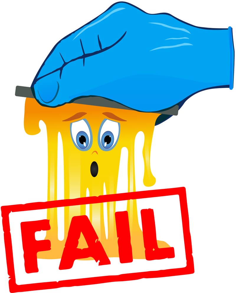 Adhesive failure illustration