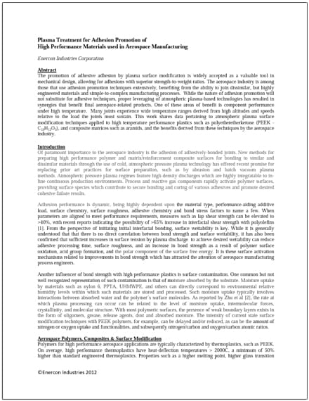 tech-paper-aerospace-plasma-treatment-high-performance-materials tech paper aerospace plasma treating