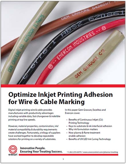 tech paper wire and cable ink jet printing