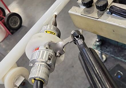 CB Supplies uses a Blown-ion plasma treater to treat pipe prior to printing.