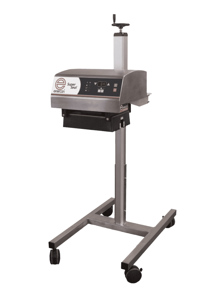 mobile-cart-new-ss-2 An Enercon cap sealer mounted on our standard cart.