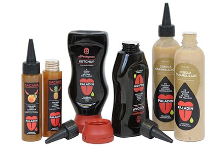mendes-gonçalve-sauce-bottles Paladin brand features a conical shaped cap that is induction sealed for freshness & tamper evidence.